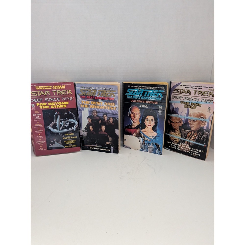 Vintage Star Trek Book Lot DS9 TNG Far Beyond the Stars 34th Rule 4 Paperbacks